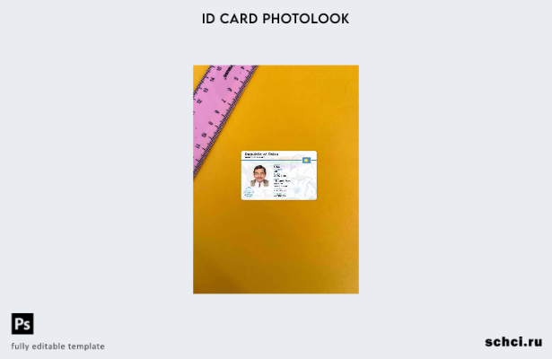 цифровая загрузка шаблона FRONT для удостоверения личности Палау с фотоизображен